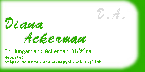 diana ackerman business card